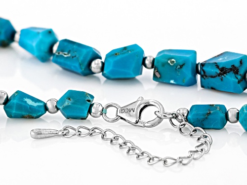 Southwest Style by JTV™ Nugget Beaded Kingman Turquoise Sterling Silver Necklace - Size 18