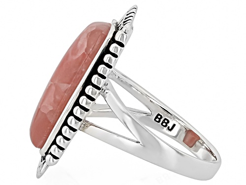 Southwest Style by JTV™ 18x10mm Rhodochrosite Sterling Silver Statement Ring - Size 8