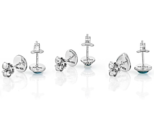 Southwest Style by JTV™ Kingman Turquoise Sterling Silver Set of 3 Stud Earrings