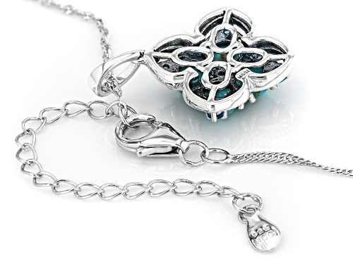 Southwest Style by JTV™ 5mm Kingman Turquoise & Neon Apatite Sterling Silver Pendant With 18