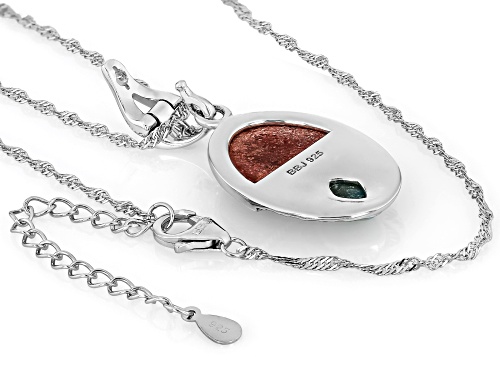 Southwest Style by JTV™ Red Coral & Turquoise Sterling Silver Medallion Pendant With 18