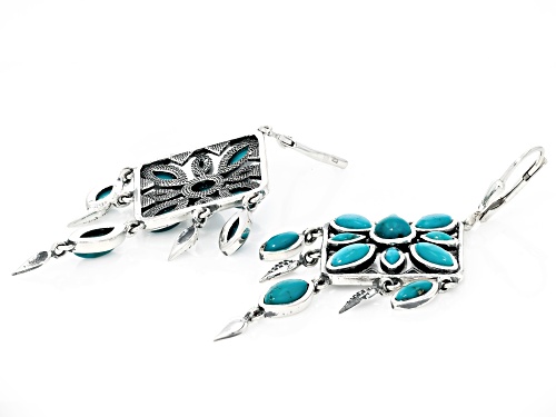 Southwest Style by JTV™ Kingman Turquoise Sterling Silver Dream Catcher Earrings