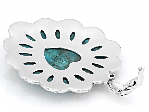 Southwest Style By JTV™ Kingman Turquoise Sterling Silver Heart Enhancer Pendant