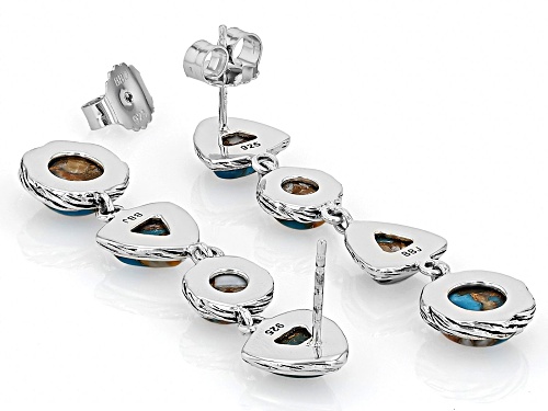 Southwest Style by JTV™ Blended Spiny Oyster Shell with Turquoise Sterling Silver Dangle Earring