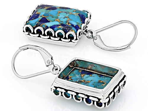 Southwest Style by JTV™ Blended Turquoise & Lapis Sterling Silver Earrings