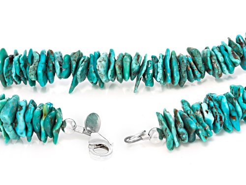 Southwest Style by JTV™ Chip Turquoise Sterling Silver Necklace - Size 18