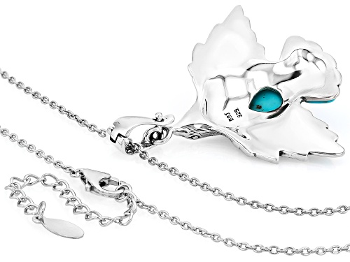 Southwest Style By JTV™ 9x7mm Turquoise Sterling Silver Eagle Enhancer Pendant with Chain