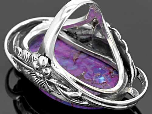 Southwest Style By Jtv™ Fancy Cabochon Purple Turquoise Solitaire Sterling Silver Ring - Size 6