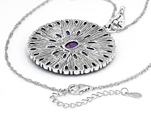 Southwest Style By JTV™ Purple Turquoise Sterling Silver Enhancer Pendant With Chain