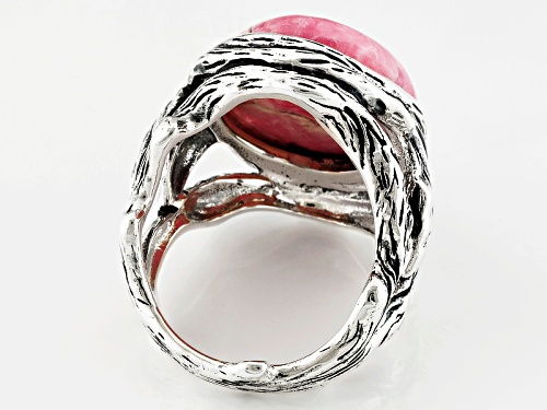 Southwest Style By Jtv™ 19x16mm Oval Rhodochrosite Sterling Silver Solitaire Ring - Size 6
