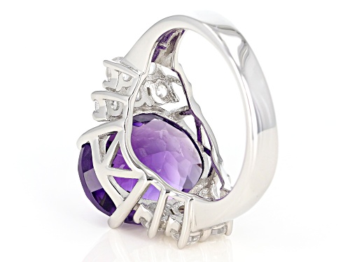 Purple African amethyst sterling silver ring 7.57ctw - Size 8