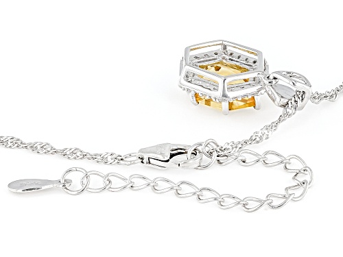 2.05ctw Hexagon Citrine and 0.22ctw White Zircon Sterling Silver Pendant