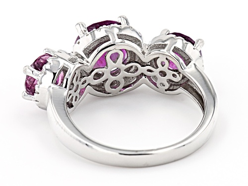 4.21ctw Purple Fluorite With White Zircon Rhodium Over Sterling Silver Ring - Size 7