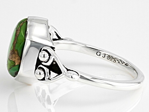 Southwest Style By JTV™ 11mm Green Turquoise Rhodium Over Silver Ring - Size 10
