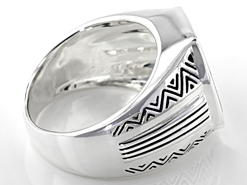 Southwest Style By JTV™ Mens Inlaid Black Onyx Rhodium Over Sterling Silver Ring - Size 9
