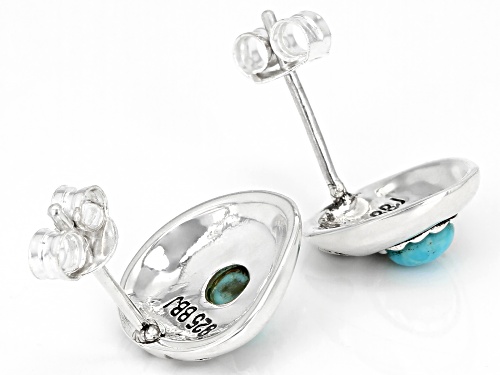 Southwest Style By JTV™ Childrens 3.5mm Round Turquoise Rhodium Over Silver Bear Paw Stud Earrings