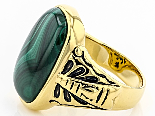 Southwest Style By JTV™ Mens Malachite 18k Yellow Gold Over Sterling Silver Ring - Size 11