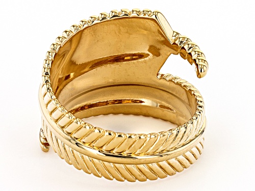 Southwest Style By JTV™  18k Yellow Gold Over Silver Feather Bypass Ring - Size 11