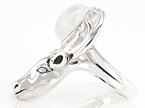 Southwest Style By JTV™ Rainbow Moonstone Rhodium Over Silver Moose Ring - Size 8