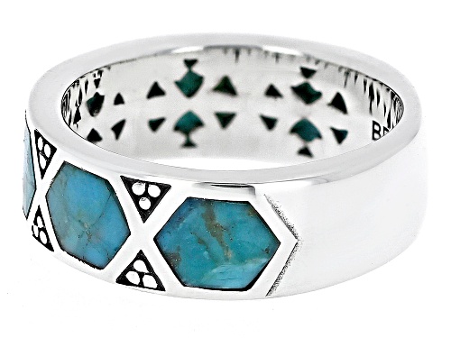 Southwest Style By JTV™ Blue Turquoise Rhodium Over Silver Ring - Size 9