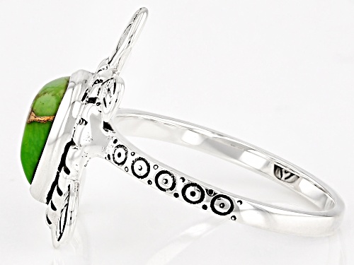 Southwest Style By JTV™ Green Turquoise Sterling Silver Oxidized Turtle Ring - Size 12