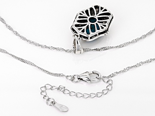 Southwest Style By JTV™ 14x10mm Oval Blue Turquoise Sterling Silver Pendant with Chain
