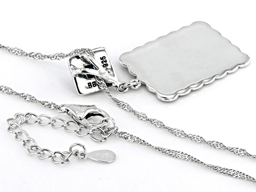 Southwest Style by JTV™ 5mm Blue Turquoise Sterling Silver Pendant With Chain
