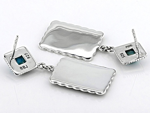 Southwest Style by JTV™ 5mm Blue Turquoise Sterling Silver Dangle Earrings
