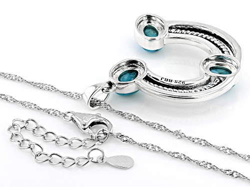 Southwest Style by JTV™ Turquoise Sterling Silver Horseshoe Pendant With Chain