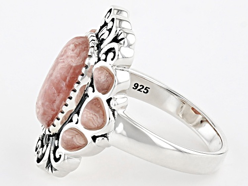 Southwest Style by JTV™ Mixed Shape Pink Rhodochrosite Sterling Silver Ring - Size 9