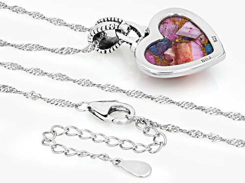 Southwest Style by JTV™ Blended Turquoise & Purple Spiny Oyster Shell Sterling Silver Pendant/Chain