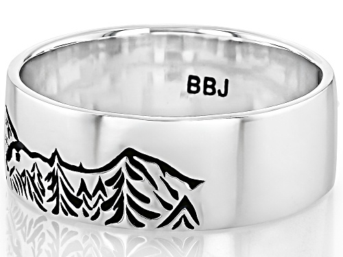Southwest Style by JTV™ Oxidized Sterling Silver Mountain Landscape Band Ring - Size 12