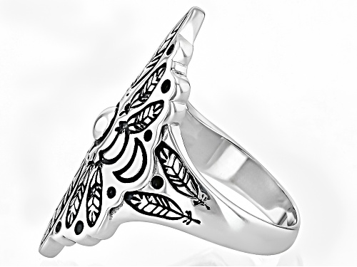 Southwest Style by JTV™ Oxidized Sterling Silver Feather Ring - Size 7