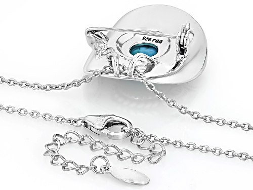 Southwest Style by JTV™ Composite Blue Turquoise Sterling Silver Cowboy Hat Brooch/Pendant/Chain