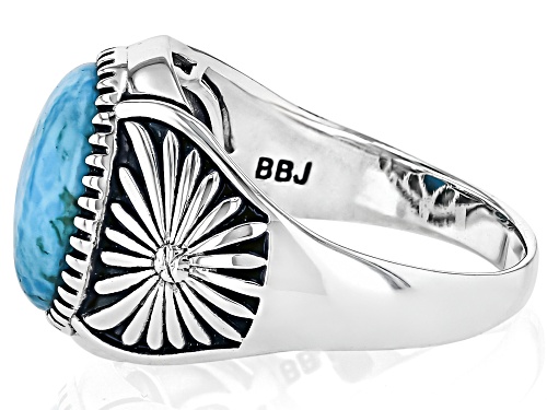 Southwest Style by JTV™ Blue Turquoise Sterling Silver Ring - Size 11