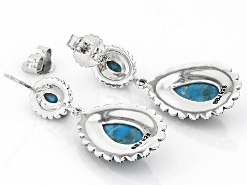 Southwest Style by JTV™ Blue Turquoise Oxidized Sterling Silver Dangle Earrings