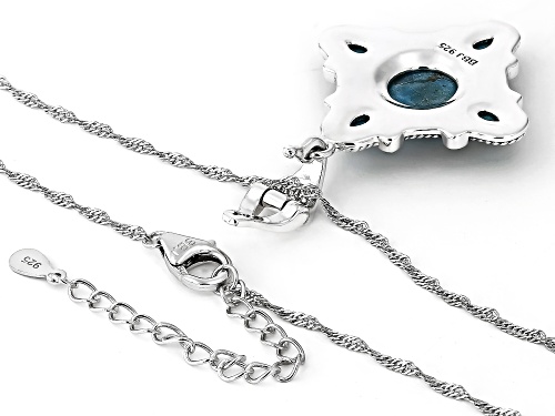 Southwest Style by JTV™ 10mm Round & 5x3mm Pear Shape Turquoise Sterling Silver Pendant/Chain