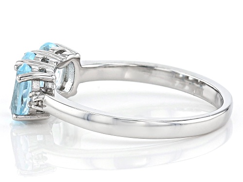 1.42ctw Oval Glacier Topaz(TM) With 0.01ctw White Diamond Rhodium Over Sterling Silver Ring - Size 9