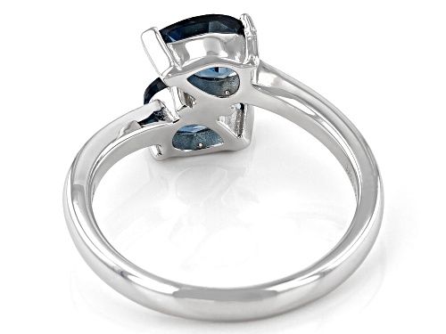 1.41ctw Pear Shape London Blue Topaz Rhodium Over Sterling Silver Ring - Size 8