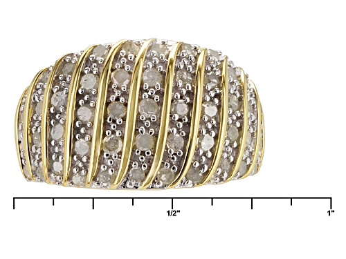 Engild™ 1.00ctw Round White Diamond 14k Yellow Gold Over Sterling Silver Cluster Ring - Size 6