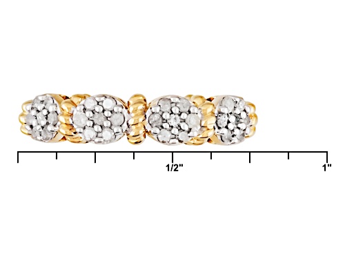 Engild™ .24ctw Round White Diamond 14k Yellow Gold Over Sterling Silver Band Ring - Size 8