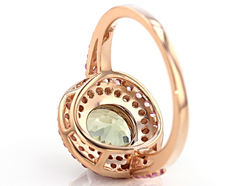 1.59ct Round Turkish Diaspore, .40ctw Pink Sapphire & .29ctw White Zircon 14k Rose Gold Ring - Size 6