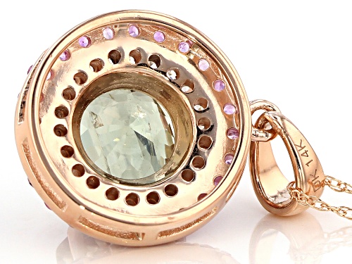 1.73ct Turkish Diaspore, .34ctw Pink Sapphire & .33ctw White Zircon 14k Rose Gold Pendant W/Chain