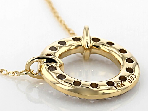 .75ctw Round White Zircon 14k Yellow Gold Circle Drop Necklace - Size 18
