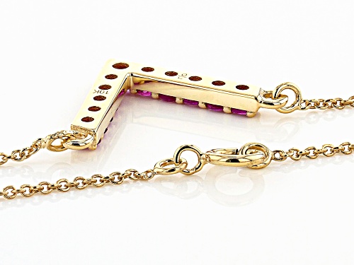 0.52ctw Round Ruby 10k Yellow Gold Necklace - Size 18
