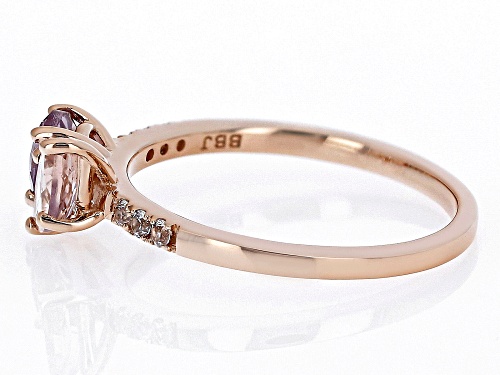.40ct Cor-De-Rosa Morganite (TM), .54ct Color Shift Garnet With .11ctw Sapphire 10k Rose Gold Ring - Size 8