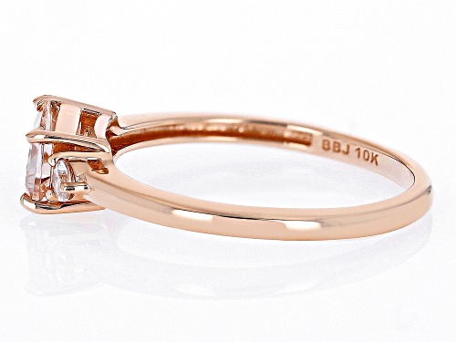 0.77ct Cor-De-Rosa Morganite™ And 0.15ctw White Sapphire 10k Rose Gold Ring - Size 9