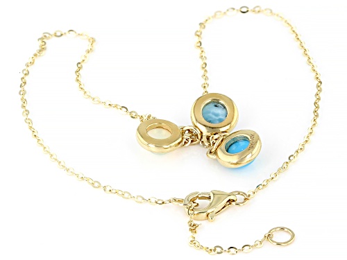 5mm Sleeping Beauty Turquoise with Ethiopian Opal and Larimar 10k Yellow Gold Anklet