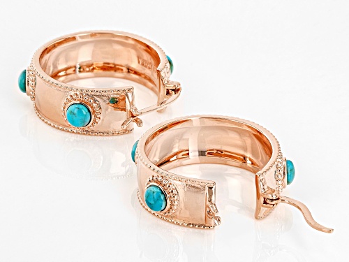 Timna Jewelry Collection™ 4mm Round Blue Turquoise Copper Hoop Earrings