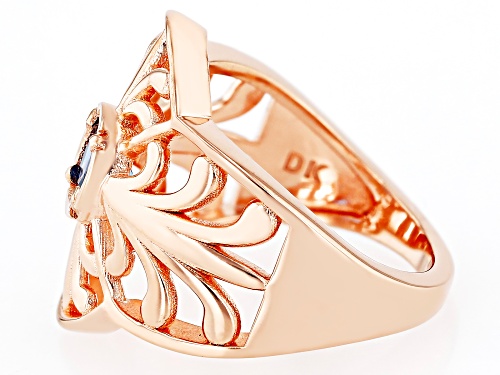 Timna Jewelry Collection™ 0.65ct Round Lab Created Blue Spinel Copper Ring - Size 6